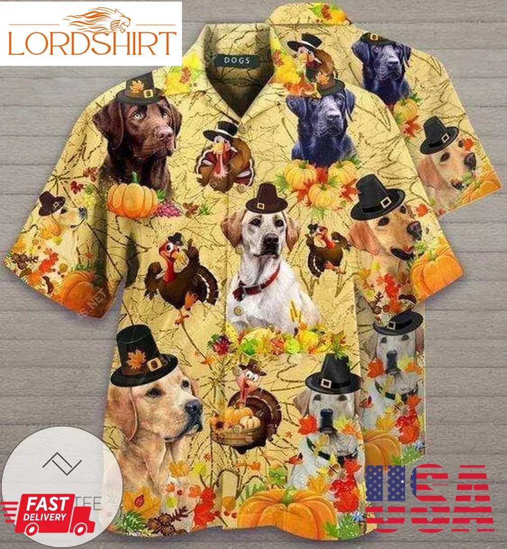 Order Hawaiian Aloha Shirts Thanksgiving Turkey With Labrador Retriever