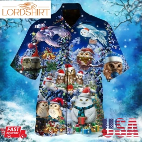 Owl Be Home For Christmas Hawaiian Shirt Re