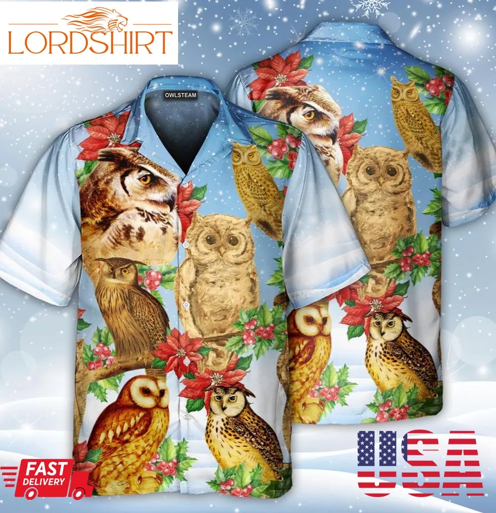 Owls Retro Christmas Hawaiian Shirt