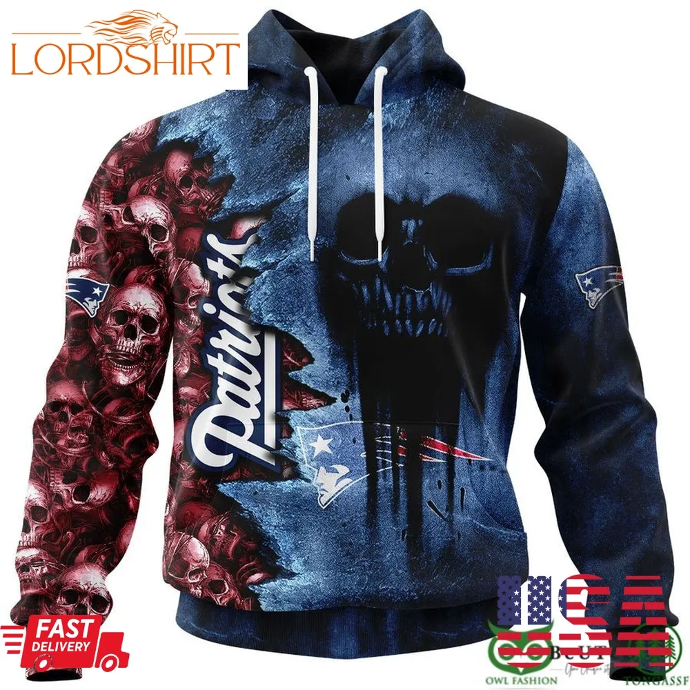 Patriots Halloween Cemetery Skull 3D Hooodie Sweatshirt