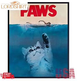 Paws Poster, Cat Lover, Jaws Movies Poster