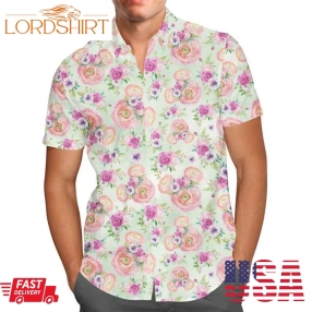 Peachy Floral Minnie Ears Disney For Men And Women Graphic Print Short Sleeve Hawaiian Casual Shirt Y97