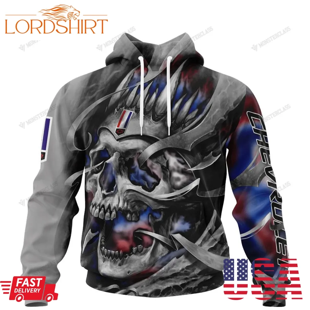 Personalized Chevrolet Muscle Cars Custom Skull Jersey Hoodie, Shirt