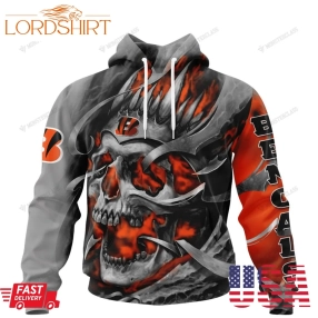 Personalized Cincinnati Bengals Custom Skull Jersey Hoodie, Shirt