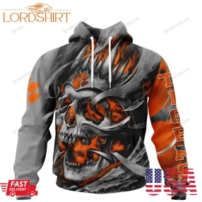 Personalized Clemson Tigers Custom Skull Jersey Hoodie, Shirt