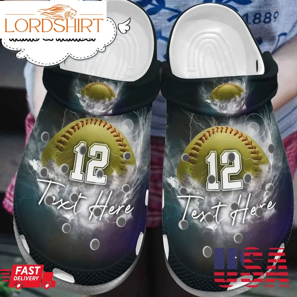 Personalized Crocs Softball,  Fashion Style Print 3D Thunder For Women, Men, Kid