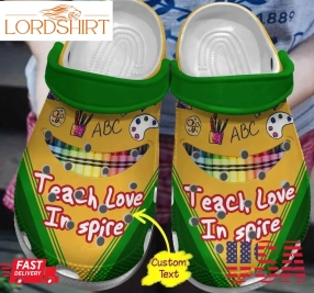 Personalized Crocs Teacher,  Fashion Style Print 3D Teacher Crayons For Women, Men, Kid