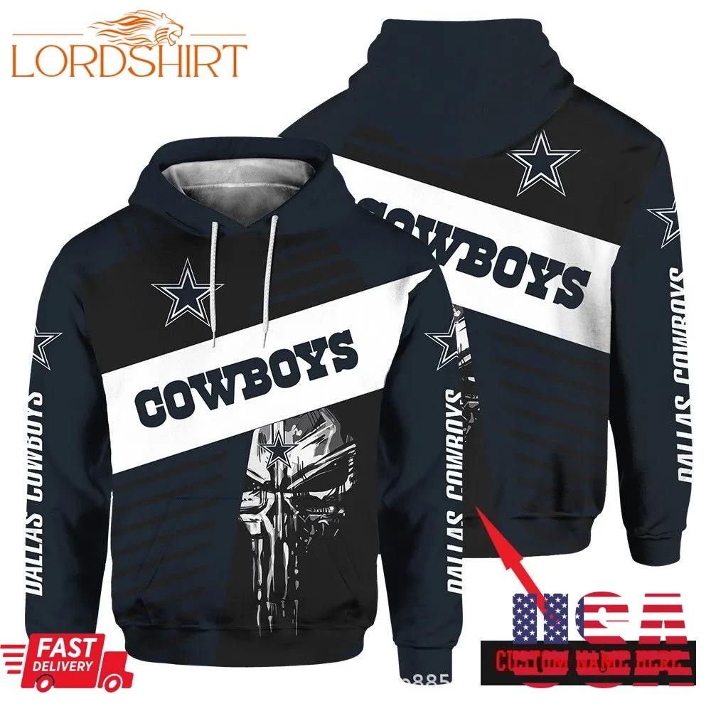 Personalized Dallas Cowboys Skull Hoodie 3D