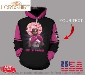 Personalized Fight Like A Warrior Breast Cancer Awareness Sugar Skull Girl Hoodie