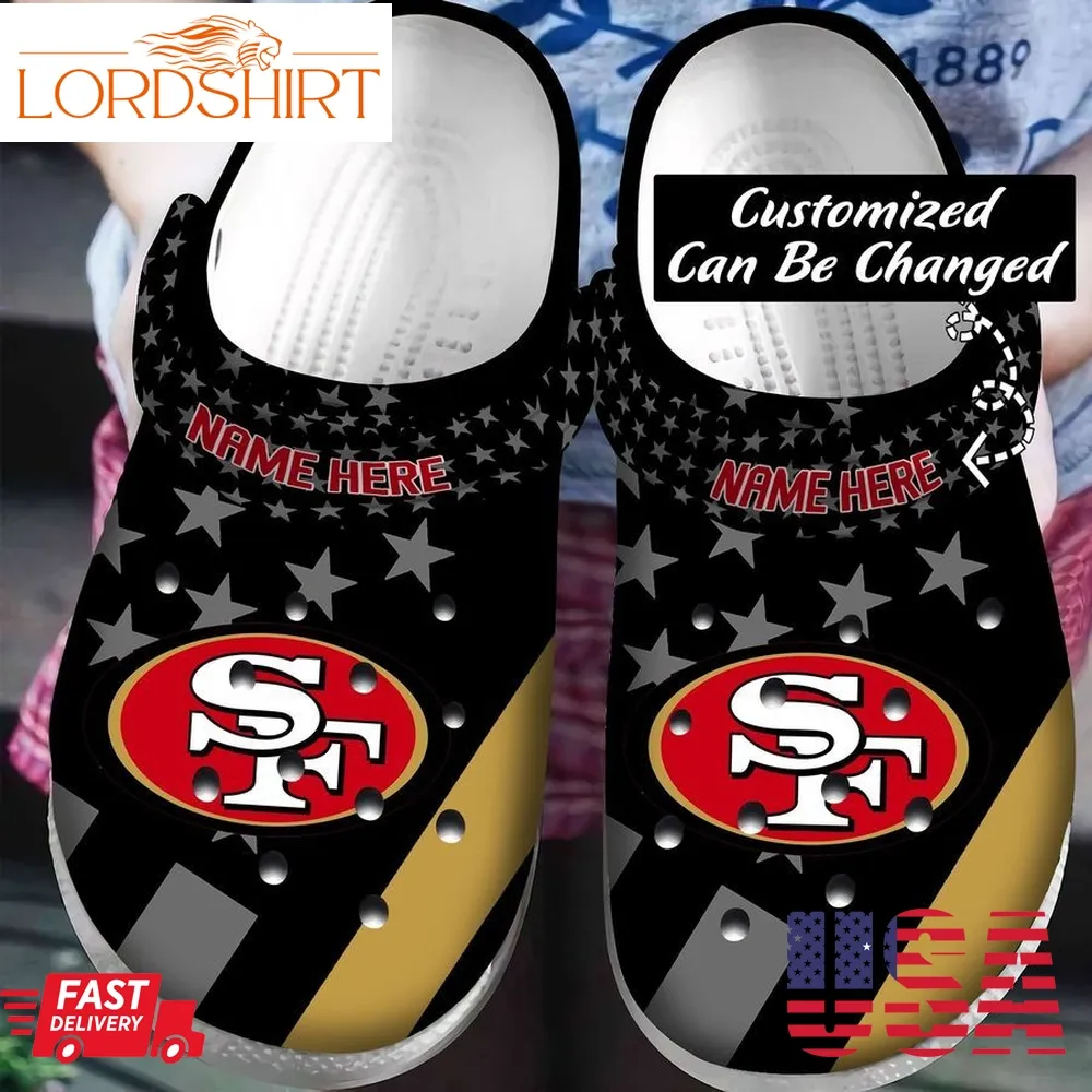 Personalized Football Crocs   S49ers Star New Crocs