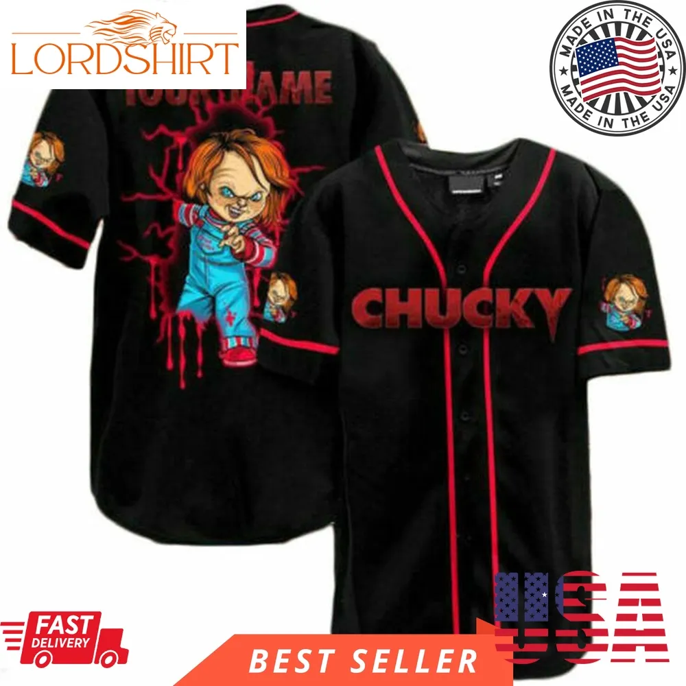 Personalized Horror Doll Chucky Childs Play Chucky Horror Halloween Baseball Jersey