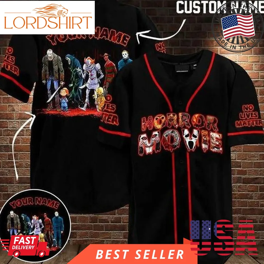 Personalized Horror Movie Horror Halloween Baseball Jersey