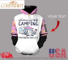 Personalized Husband And Wife Camping Us Unisex Hoodie