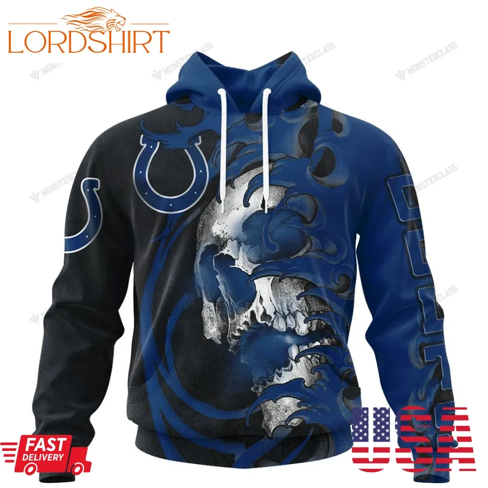 Personalized Indianapolis Colts Japanese Style Skull Custom Jersey 3D Shirt, Hoodie