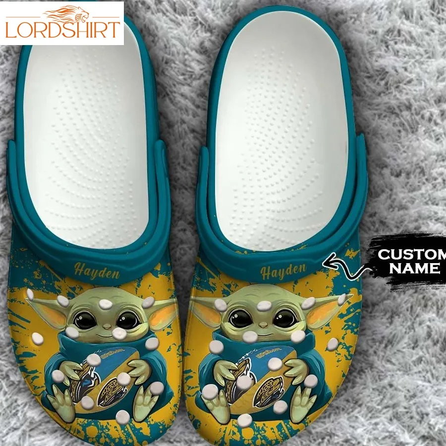 Personalized Jacksonville Jaguars Baby Yoda Crocs Classic Clogs Halloweener