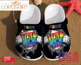 Personalized Lgbt Crocs  Lgbt Pride Love Is Rainbow Unisex Birthday Gifts Crocs Crocband Clog