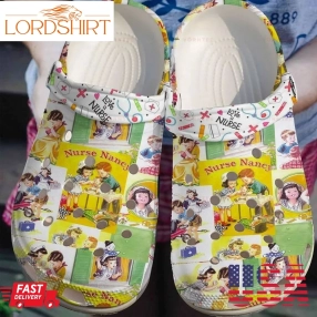 Personalized Love A Nurse Gift For Lover Rubber Crocs Crocband Clogs, Comfy Footwear Men Women Size Us