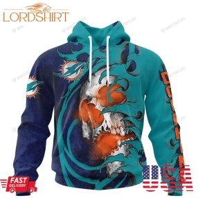 Personalized Miami Dolphins Japanese Style Skull Custom Jersey 3D Shirt, Hoodie