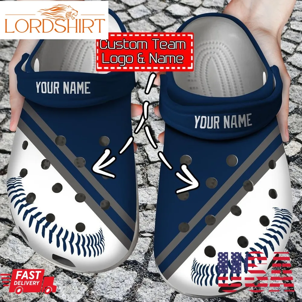 Personalized Name And Logo Baseball Team Crocs Clog Shoes