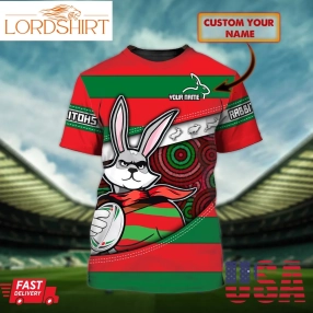 Personalized Name Nrl South Sydney Rabbitohs Rabbit Hero 3D T Shirt