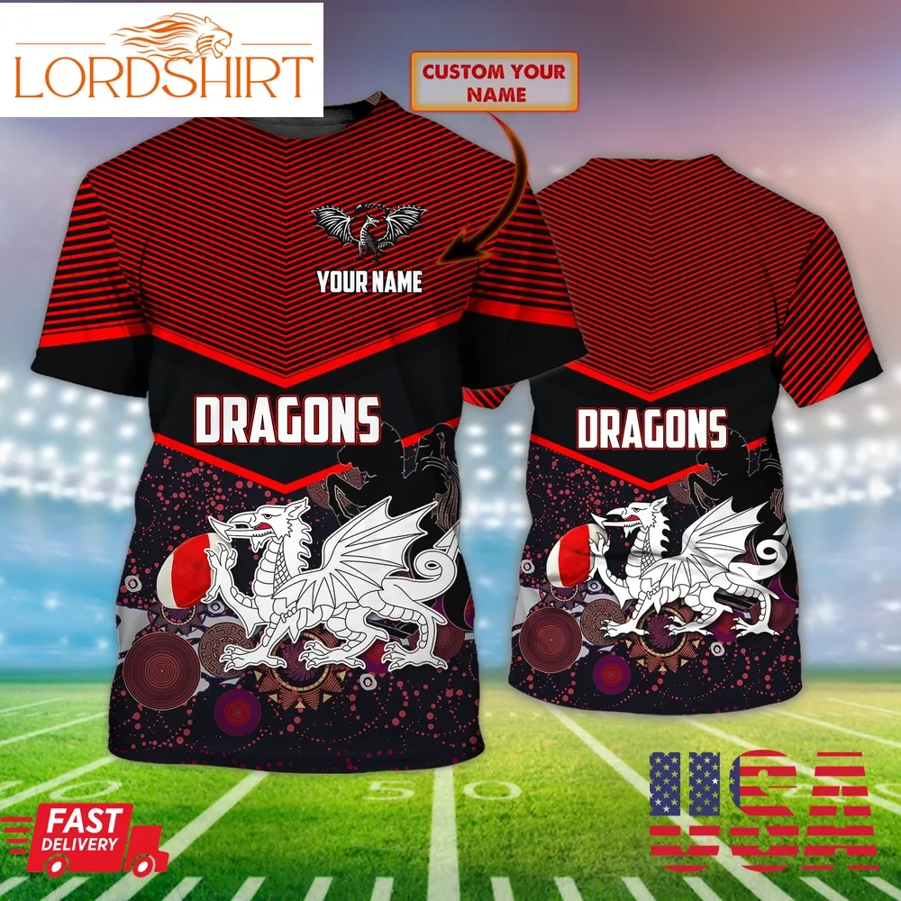 Personalized Name Nrl St George Illawarra Dragons 3D T Shirt