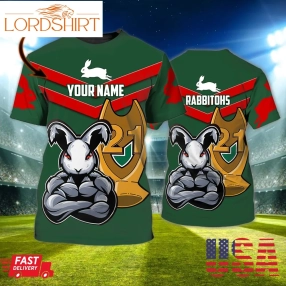 Personalized Name South Sydney Rabbitohs 21 Strong Rabbit 3D Tshirt