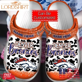 Personalized National Football Crocs   Dbroncos Leopard Spirit Crocband Clog