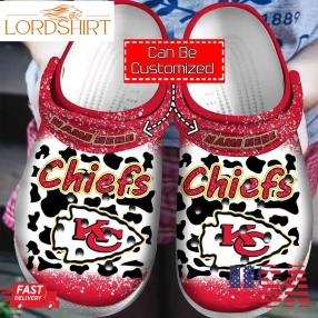 Personalized National Football Crocs   Kc Chiefs Leopard Spirit Crocband Clog