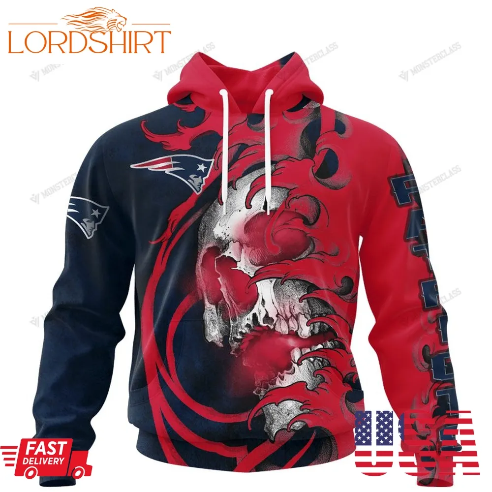 Personalized New England Patriots Japanese Style Skull Custom Jersey 3D Shirt, Hoodie