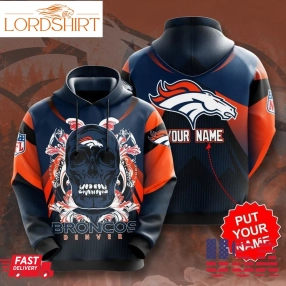 Personalized Nfl Broncos Denver Skull Full Printed Hoodie