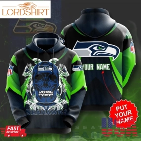 Personalized Nfl Seattle Seahawks Skull 3D Hoodie