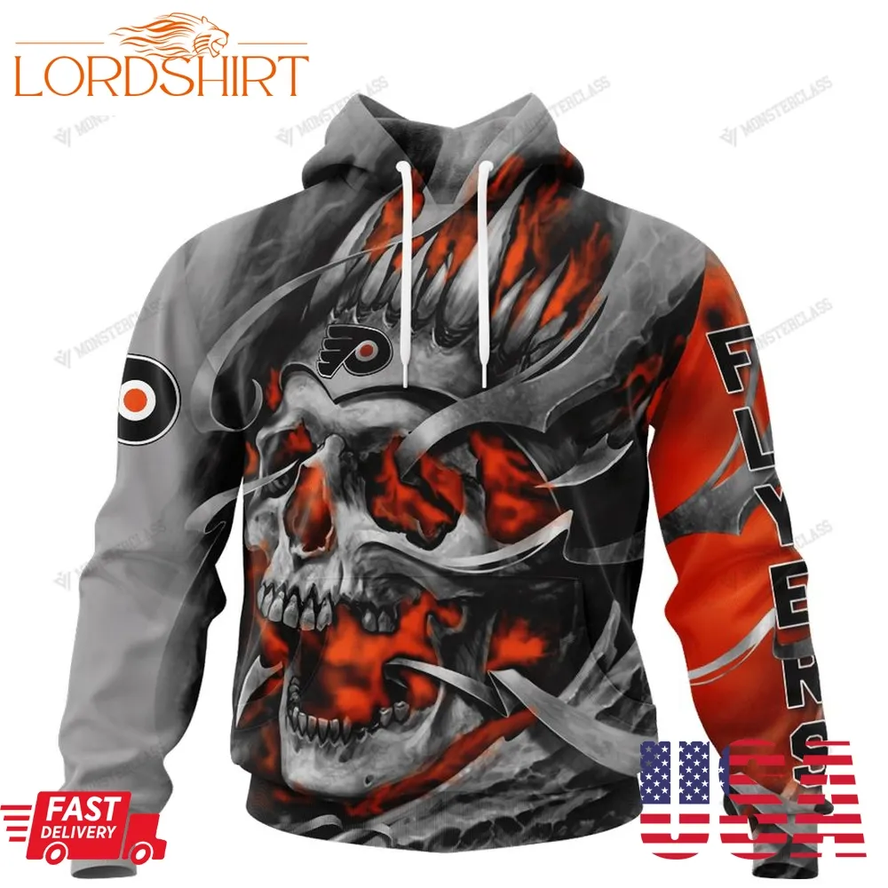 Personalized Philadelphia Flyers Custom Skull Jersey Hoodie, Shirt