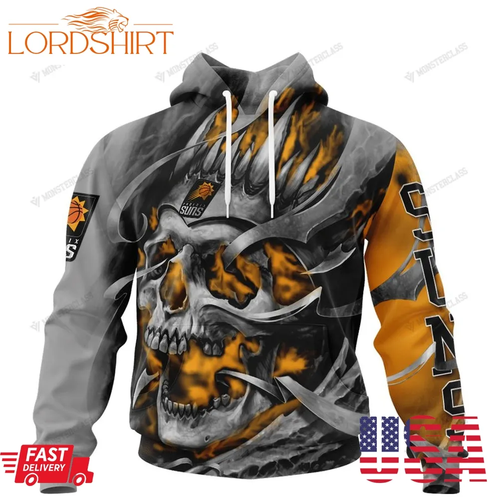 Personalized Phoenix Suns Custom Skull Jersey Hoodie, Shirt