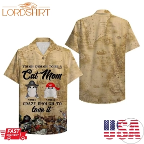 Personalized Pirate Day Gifts For Cat Lover Purrate Tough Enough To Be A Cat Mom Custom Hawaiian Shirt