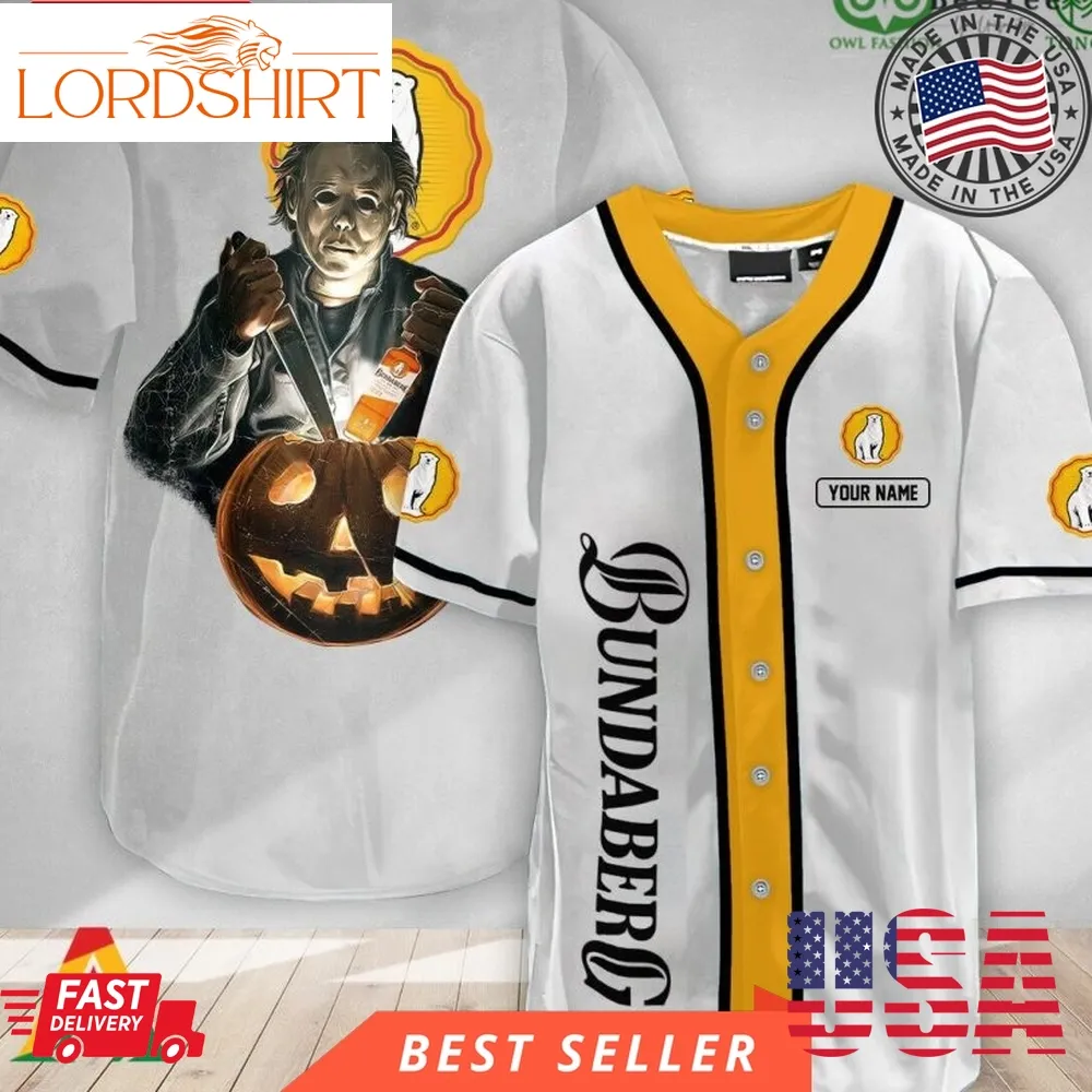 Personalized Scary Michael Myers Pumpkin Bundaberg Halloween Baseball Jersey Shirt