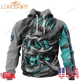 Personalized Seattle Kraken Custom Skull Jersey Hoodie, Shirt