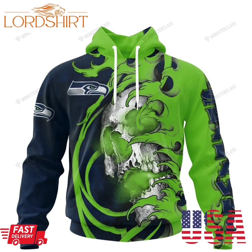 Personalized Seattle Seahawks Japanese Style Skull Custom Jersey 3D Shirt, Hoodie