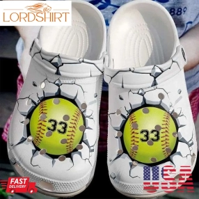 Personalized Softball Broken Crocs Crocband Clogs