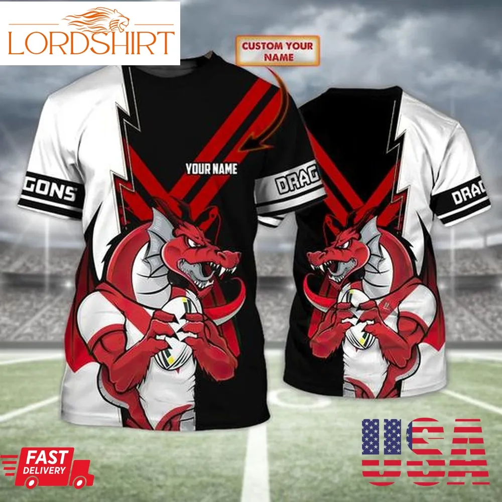 Personalized St George Illawarra Dragons Custom 3D T Shirt