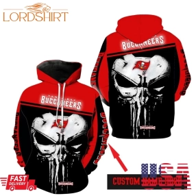 Personalized Tampa Bay Buccaneers Skull Hoodie 3D