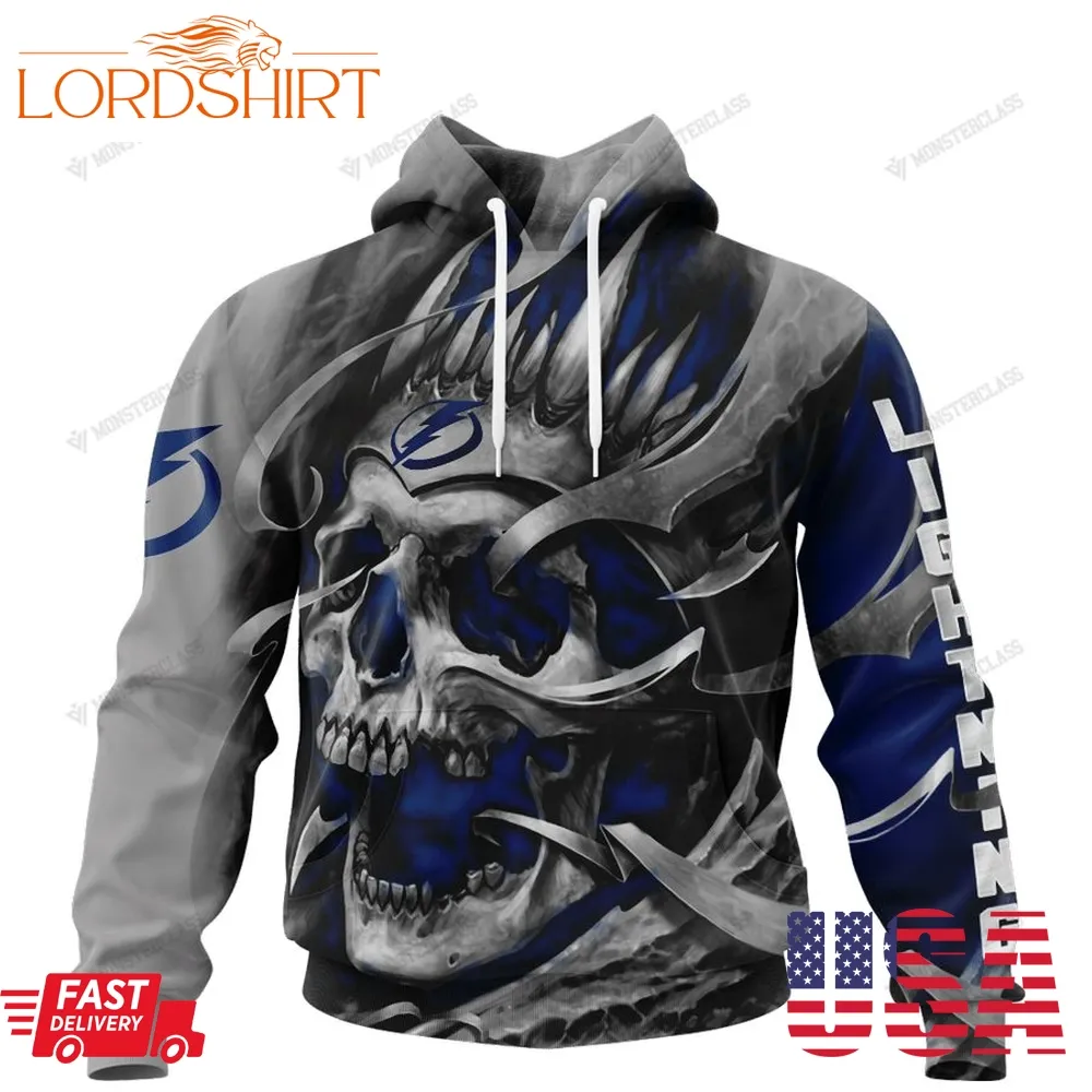 Personalized Tampa Bay Lightning Custom Skull Jersey Hoodie, Shirt