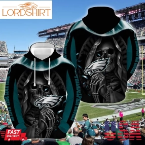 Philadelphia Eagles Nfl Football Skull Hold Logo 3D Hoodie For Men For Women Philadelphia Eagles All Over Printed Hoodie Philadelphia Eagles 3D Full Printing Shirt