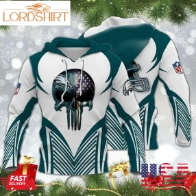 Philadelphia Eagles Skull American Flag Pullover And Zippered Hoodies Custom 3D Graphic Printed 3D Hoodie All Over Print Hoodie Sweatshirt For Fans Men Women