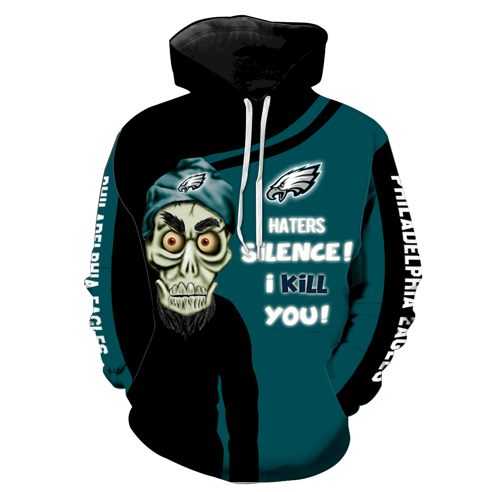 Philadelphia Eagles Skull Full All Over Print K1199 Hoodie Zipper