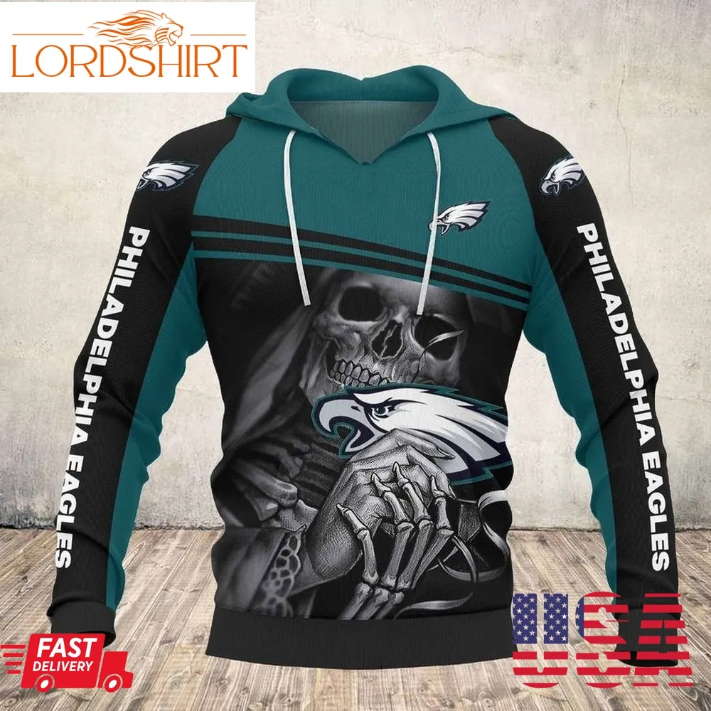 Philadelphia Eagles Skull Hoodie 041019 3D Hoodie Sweatshirt For Fans Men Women All Over Printed Hoodie