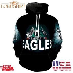 Philadelphia Eagles Team Printed Hooded Pocket Turtleneck Sweater