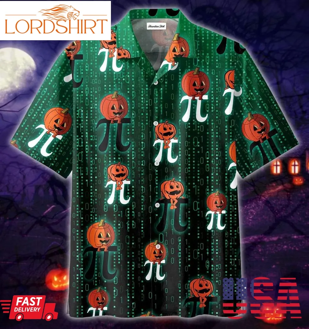 Pi Math Lover Halloween Pumpkin Smiles Hawaiian Shirts