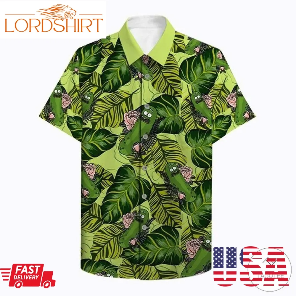 Pickle Rick Tropical Hawaiian Shirt