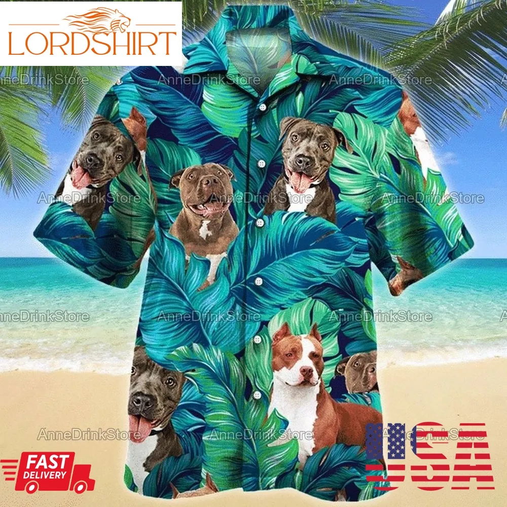 Pitbull Hawaiian Shirts, Summer Shirts, Pitbull Lover Shirts, Dog Hawaiian Shirts, Gift For Him, Shirt For Men, Pht282106a20