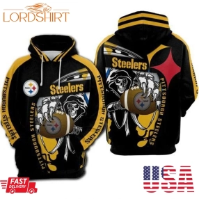 Pittsburgh Steelers Nfl Football Skull Gold 3D Hoodie Sweatshirt For Fans Men Women Pittsburgh Steelers All Over Printed Hoodie Pittsburgh Steelers 3D Full Printing Shirt